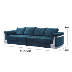 Stylish and functional living room sofa with armrest cabinet