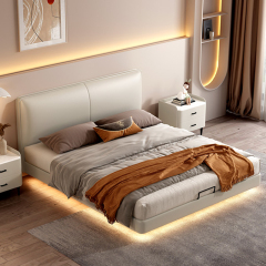 Modern bedroom furniture bed with lighting style