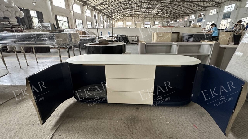 Blue Jade Marble Living Room TV Cabinet