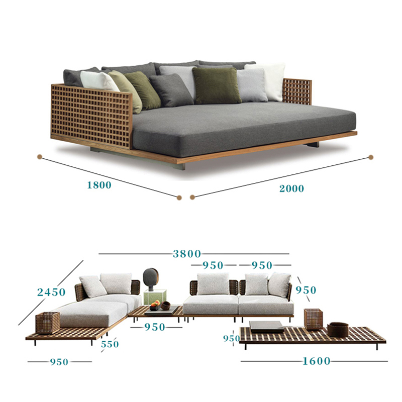Waterproof and durable outdoor furniture corner sofa