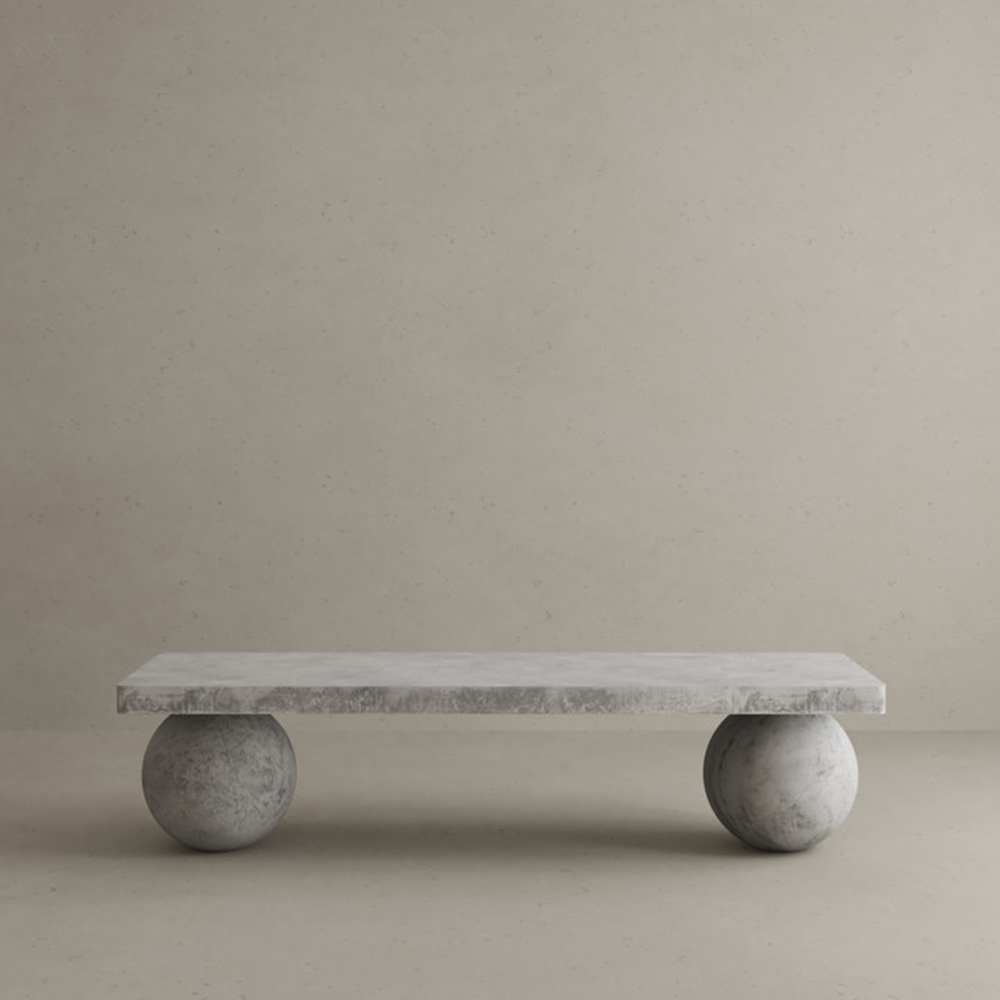 New modern design furniture grey cement outdoor bench