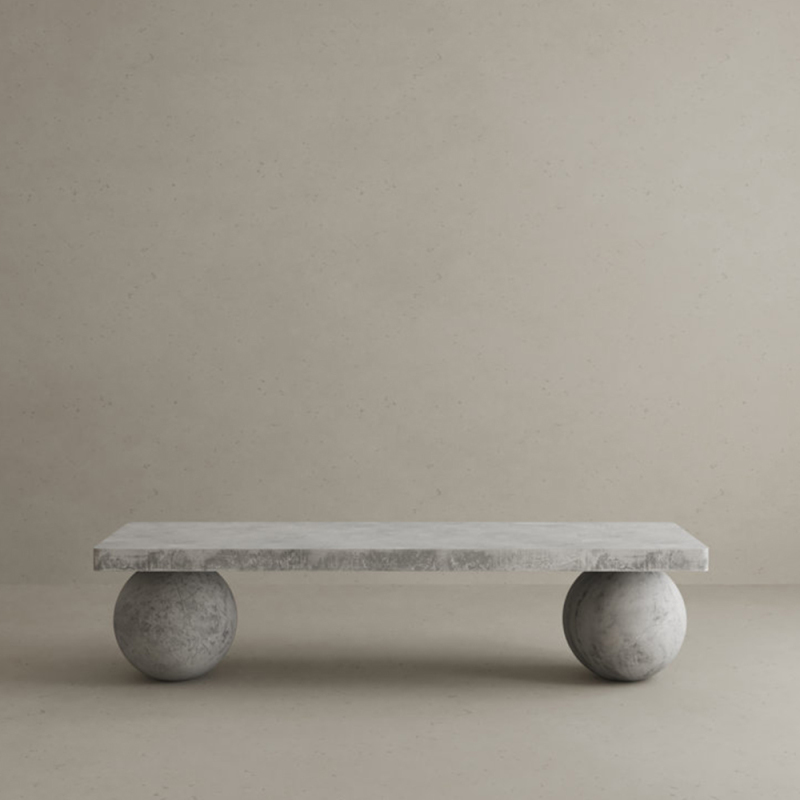 New modern design furniture grey cement outdoor bench