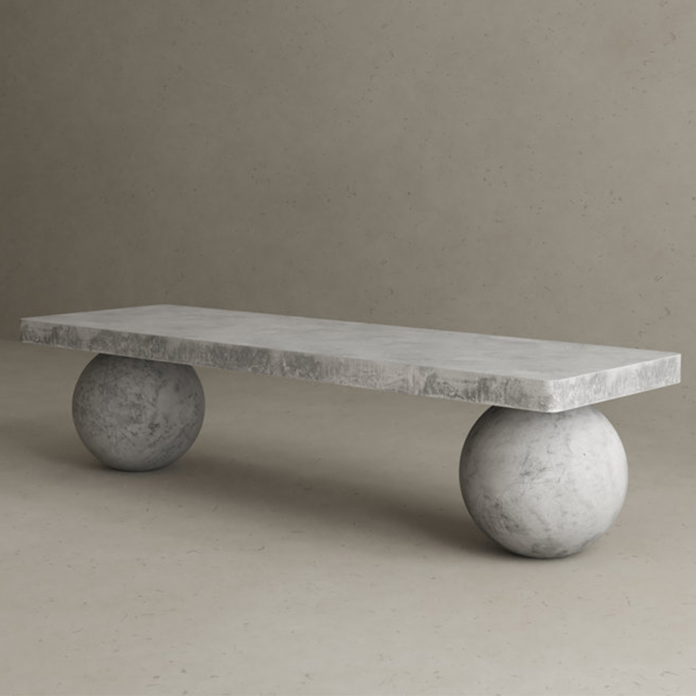 New modern design furniture grey cement outdoor bench