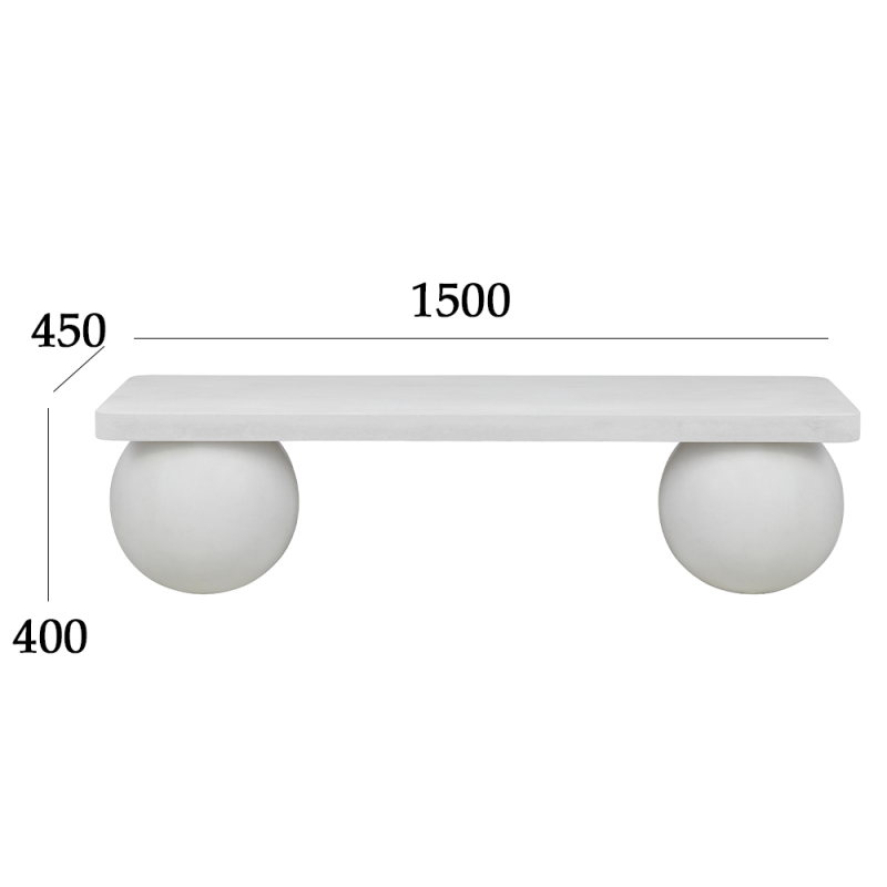 New modern design furniture grey cement outdoor bench
