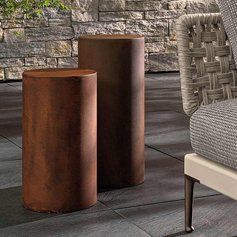 New style chic cylindrical outdoor furniture set corner table
