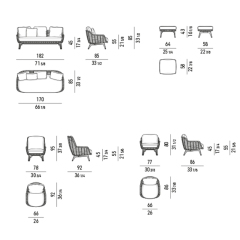 Waterproof Rattan Outdoor Sofa with Meta