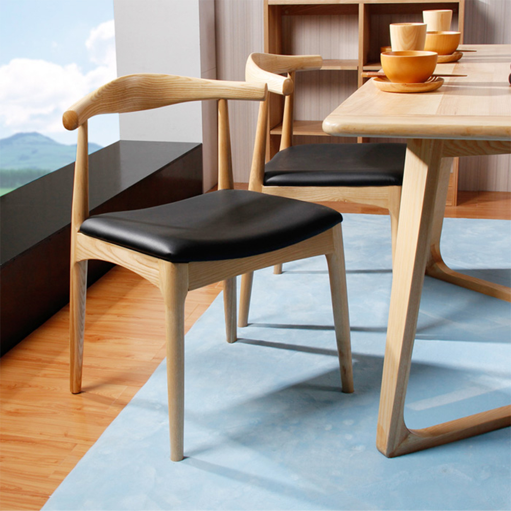 Sleek White Waxwood Dining Chair