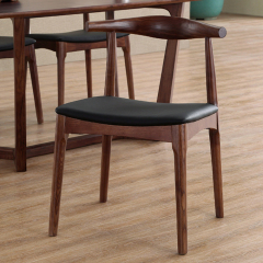 Sleek White Waxwood Dining Chair