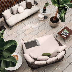 Waterproof Fabric Outdoor Sofa with Metal Legs