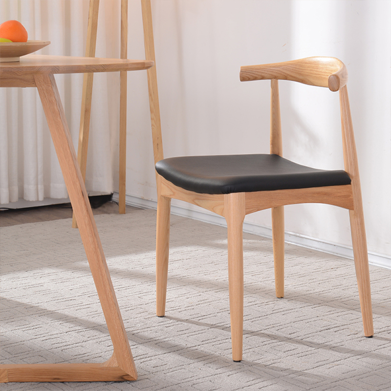 Sleek White Waxwood Dining Chair