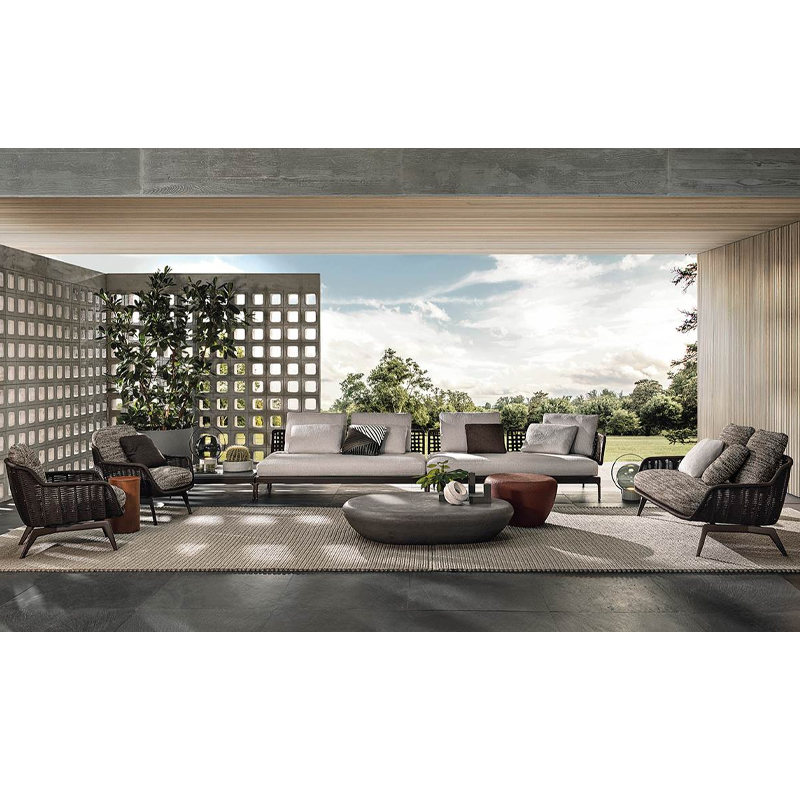 Waterproof Rattan Outdoor Sofa with Meta
