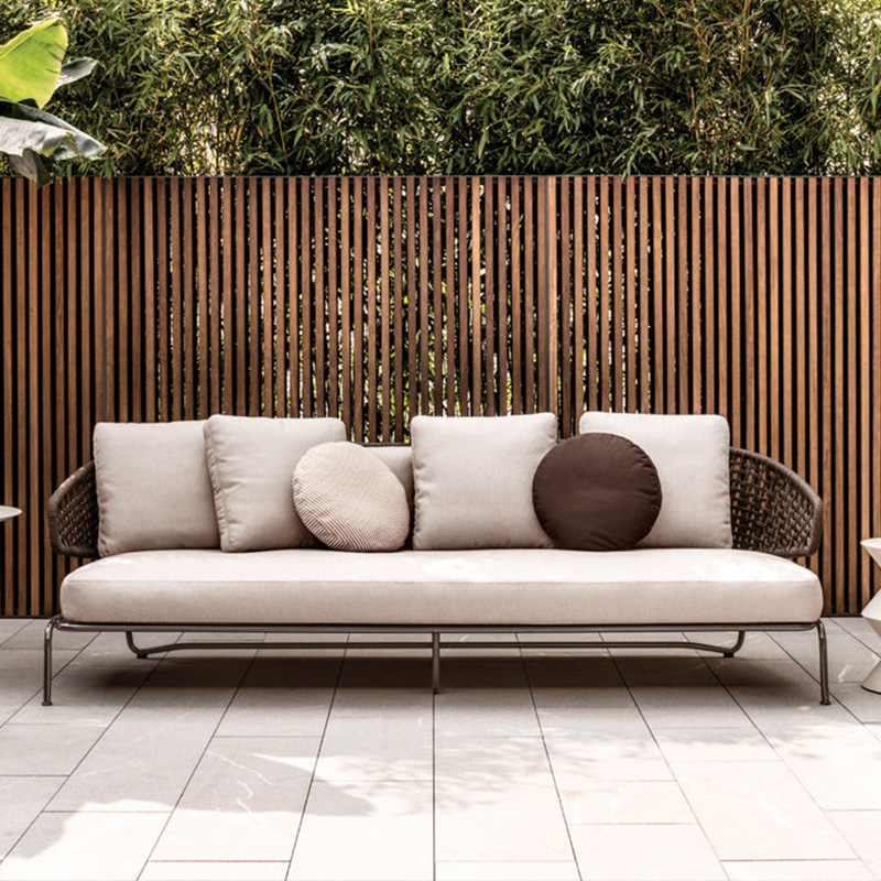 Waterproof Fabric Outdoor Sofa with Metal Legs