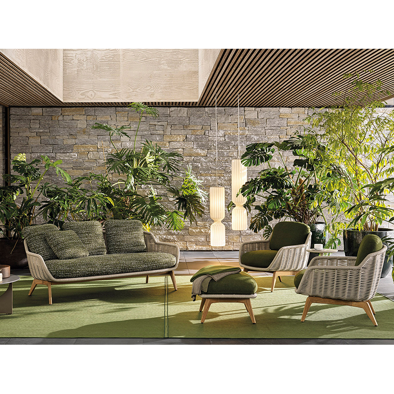 Waterproof Rattan Outdoor Sofa with Meta