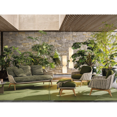 Waterproof Rattan Outdoor Sofa with Meta