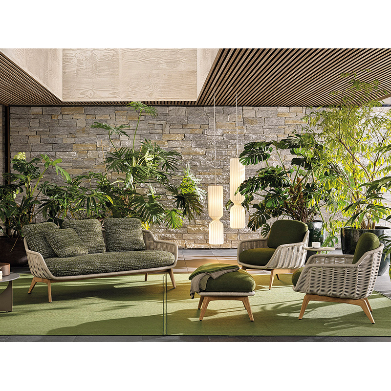 Waterproof Rattan Outdoor Sofa with Meta