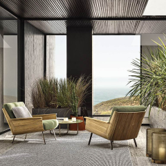 Elegant Outdoor Wooden Lounge Chair for Relaxation