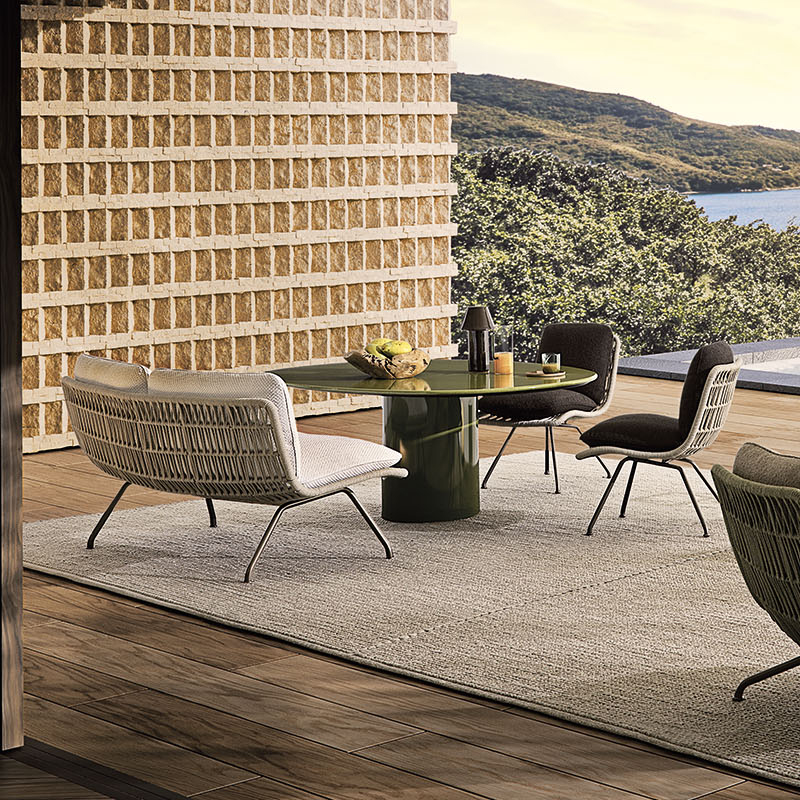 Waterproof Fabric Metal Leg Outdoor Sofa