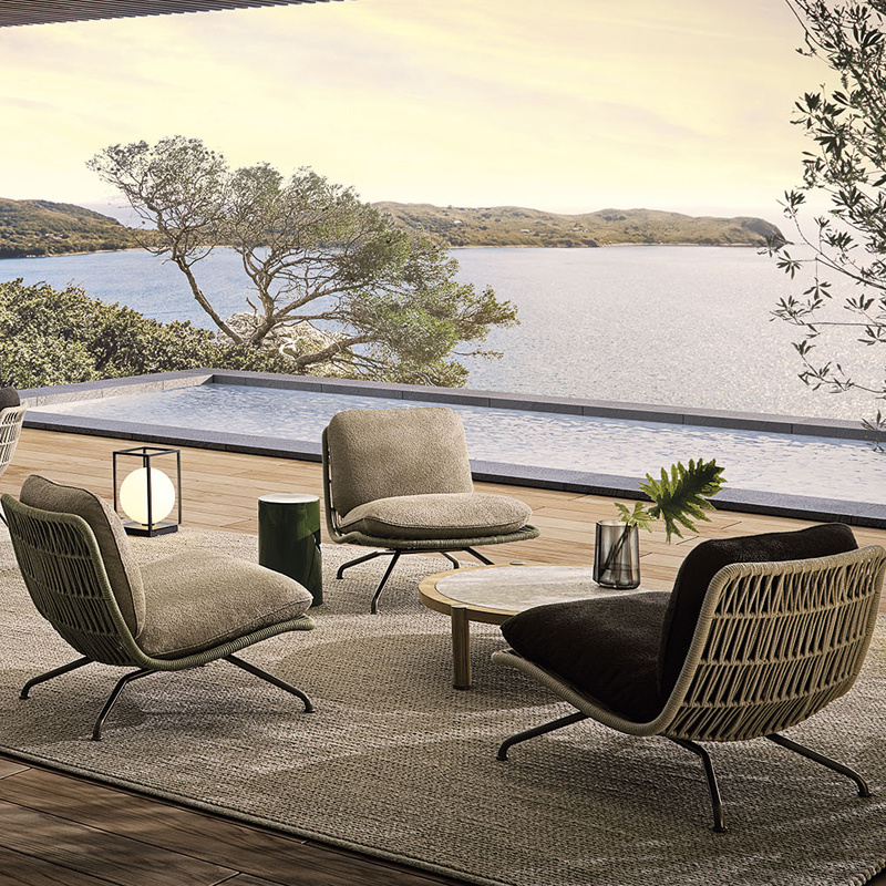 Waterproof Fabric Metal Leg Outdoor Sofa