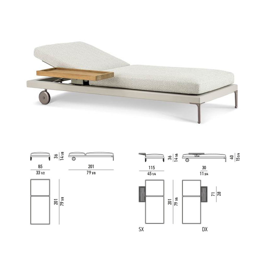 Adjustable Waterproof Outdoor Recliner with Metal Legs