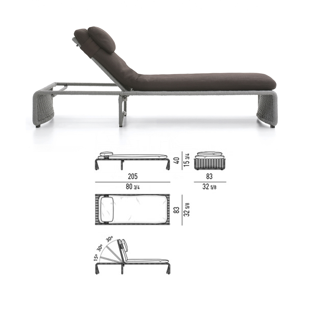 Adjustable Waterproof Outdoor Recliner with Metal Legs