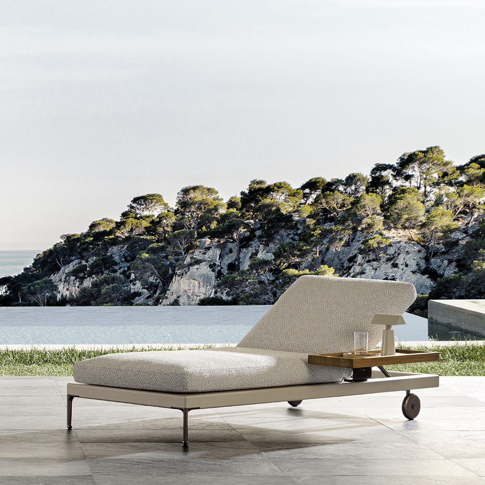 Adjustable Waterproof Outdoor Recliner with Metal Legs