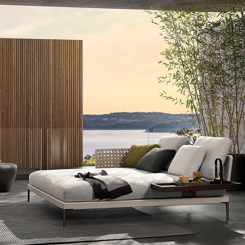 Waterproof Fabric Outdoor Sofa with Metal Legs