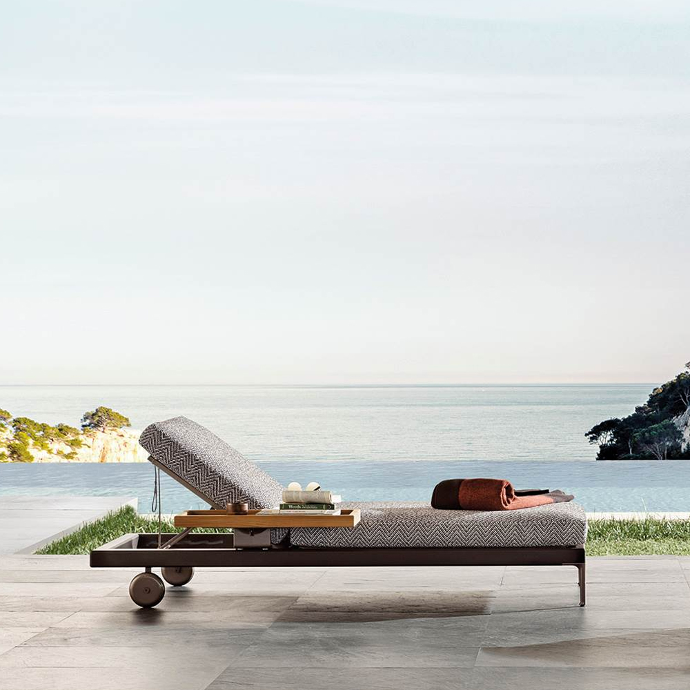 Adjustable Waterproof Outdoor Recliner with Metal Legs