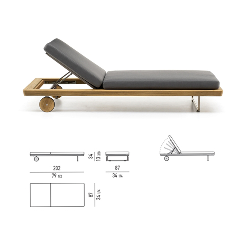 Adjustable Waterproof Fabric Poolside Lounge Chair