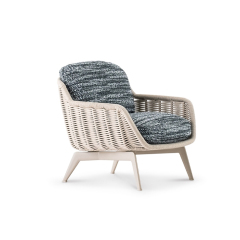 Elegant Rattan Lounge Chair and Ottoman Set for Outdoors