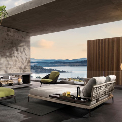 Waterproof Fabric Outdoor Sofa with Metal Legs
