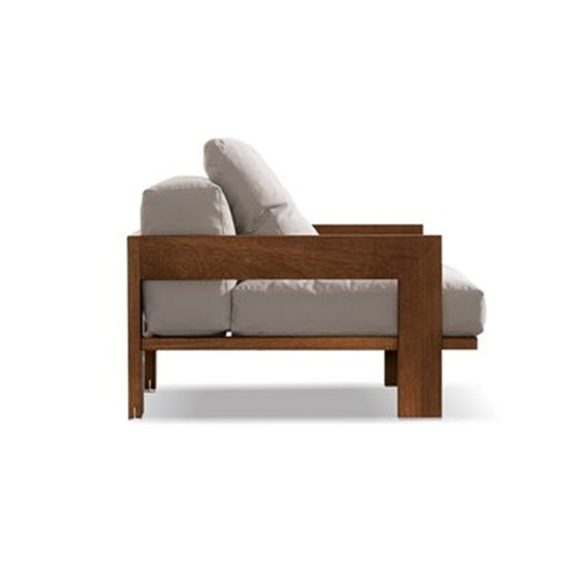 Waterproof Fabric and Wood Outdoor Sofa