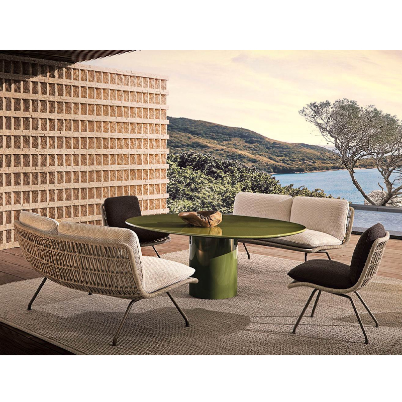 Waterproof Fabric Metal Leg Outdoor Sofa