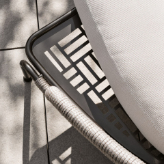 Waterproof Fabric Outdoor Chaise Lounge with Metal Legs