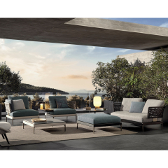 Waterproof Fabric Outdoor Sofa with Metal Legs
