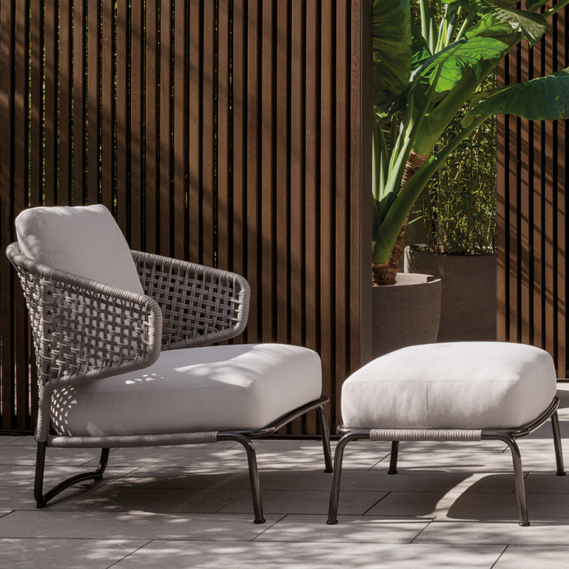Waterproof Outdoor Lounge Chair with Ottoman