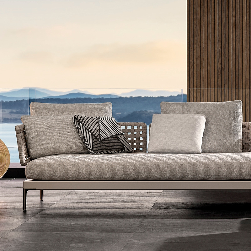 Waterproof Fabric Outdoor Sofa with Metal Legs