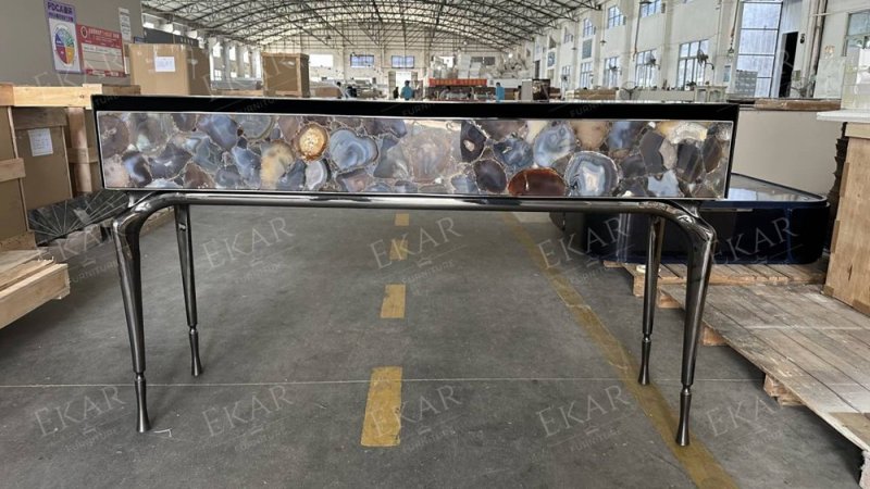 Exquisite crystal diamond inlaid console table