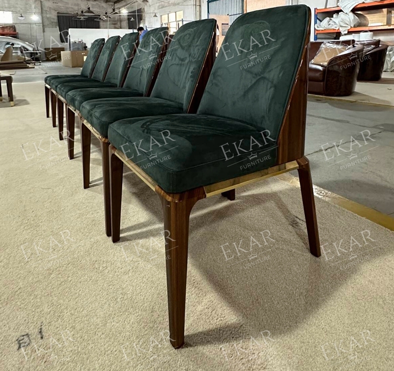 Contemporary Luxury Wood Veneer Dining Chair