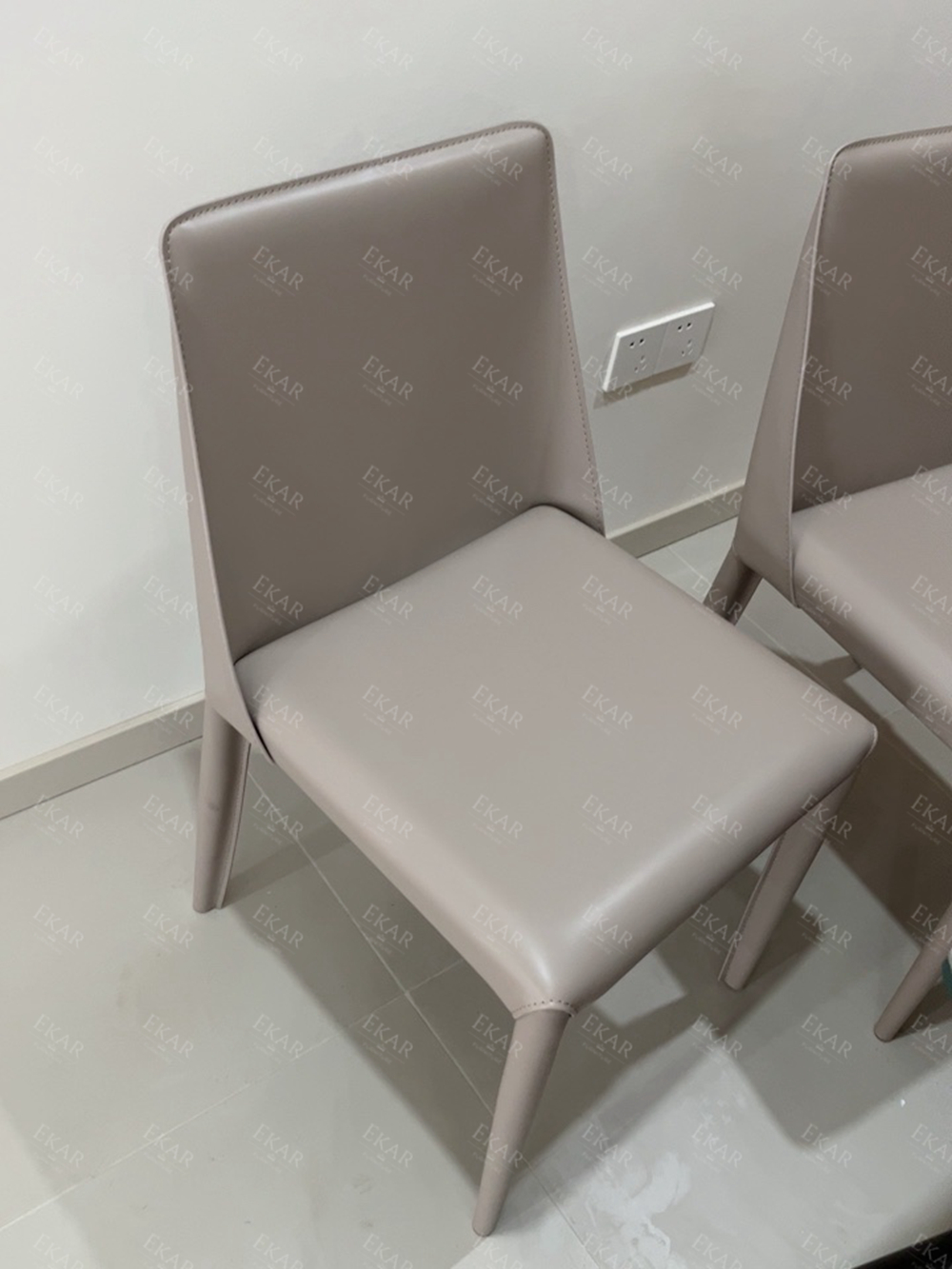 Iron and Leather Dining Chair