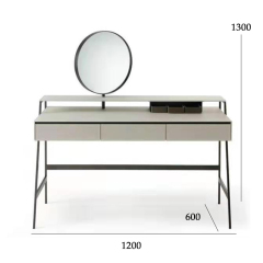Modern Leather Vanity Table with Mirror