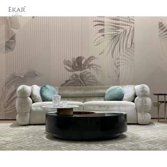 Modern Green Marble Side Table with Crystal Steel Legs