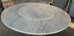 Swivel wooden restaurant dining table with marble top