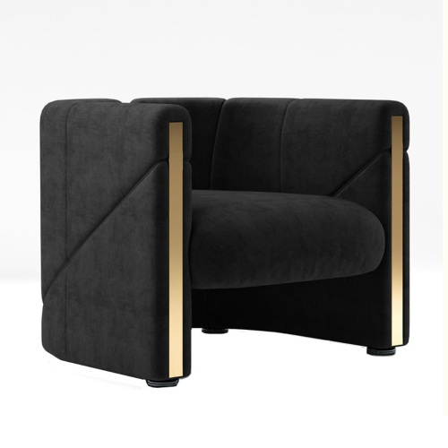 Modern living room furniture stylish hardware brushed champagne gold leisure chair