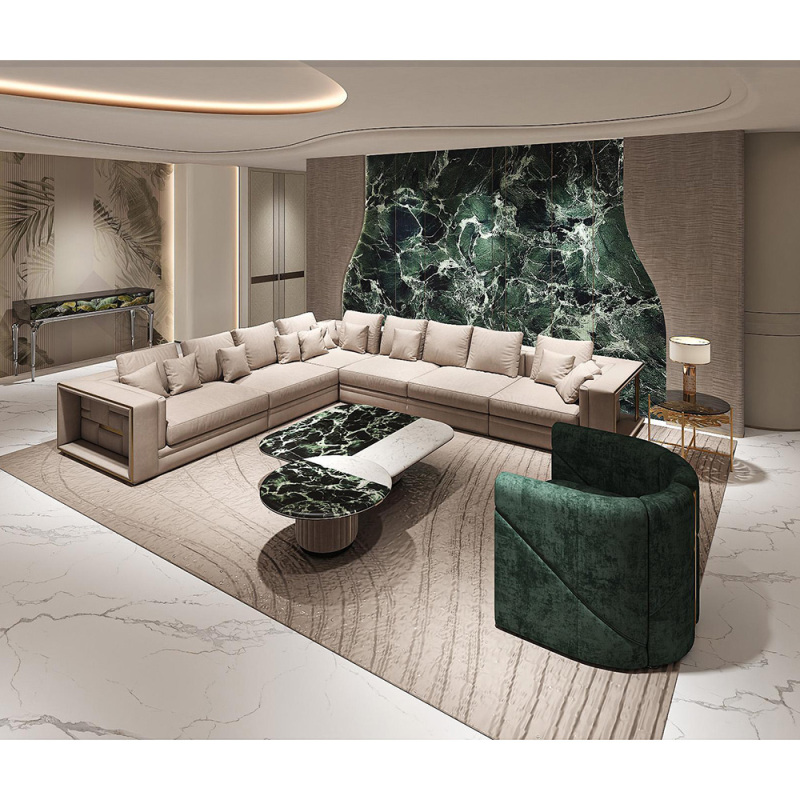 Modern living room furniture stylish hardware brushed champagne gold leisure chair