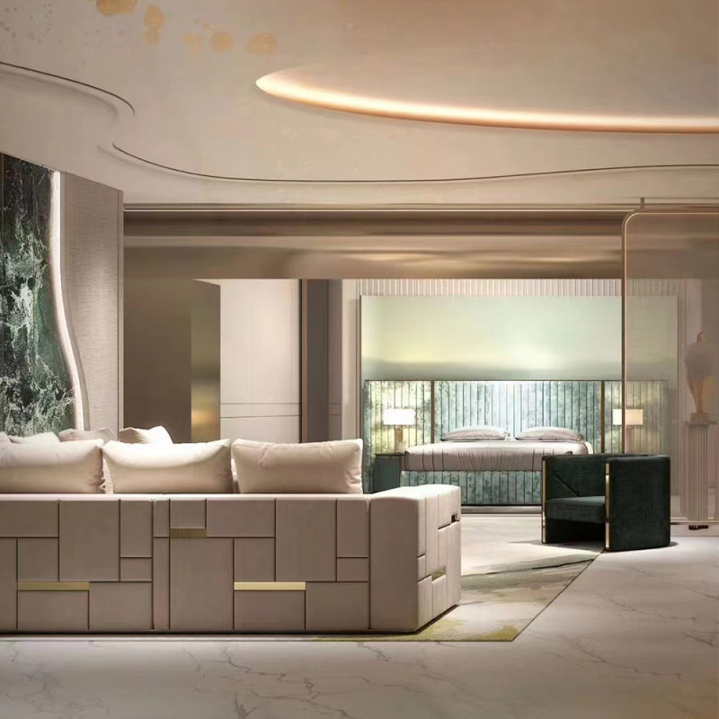 Modern living room furniture stylish hardware brushed champagne gold leisure chair