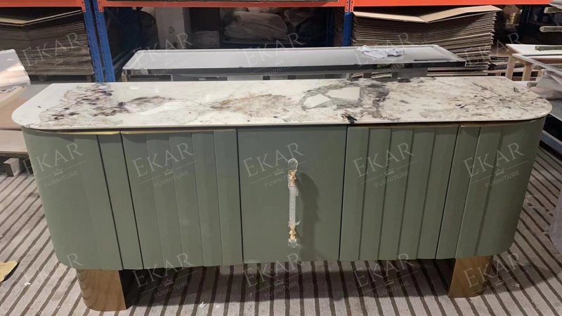Modern furniture storage cabinet marble countertop sideboard