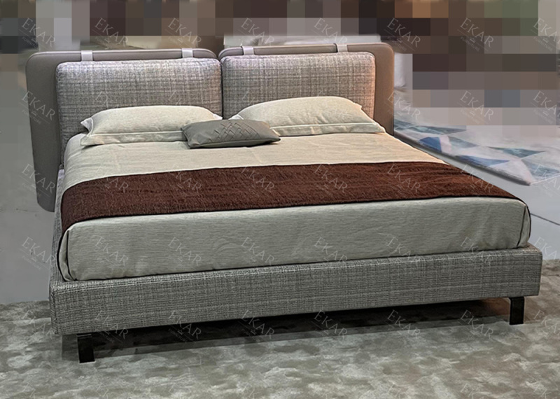 EKAR FURNITURE Luxury Leather Bed - Minimalistic Design, High-Quality Material