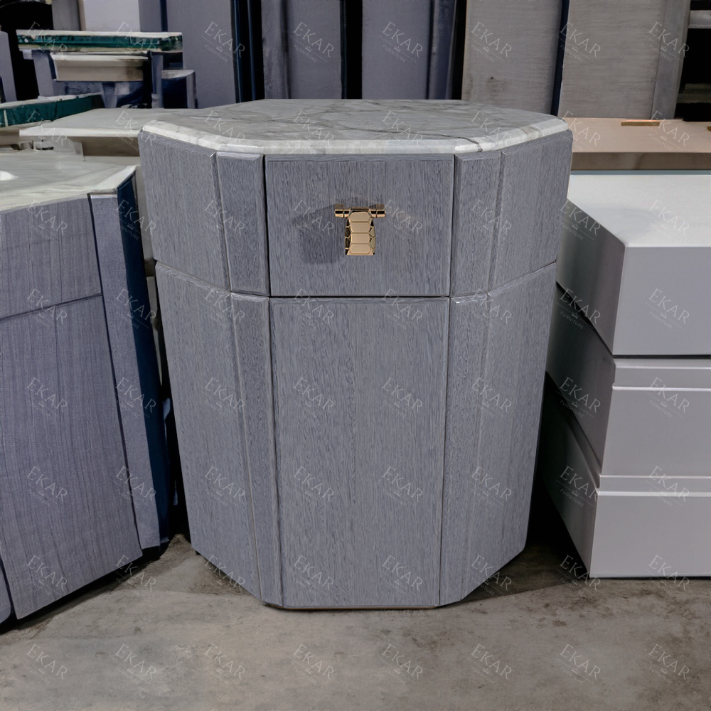 Irregular design marble bedroom bedside table