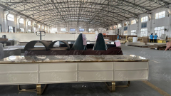Marble Panel TV Cabinet with Metal Legs
