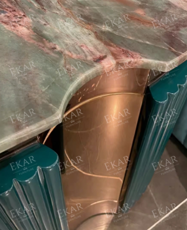 Green marble bedroom bedside table